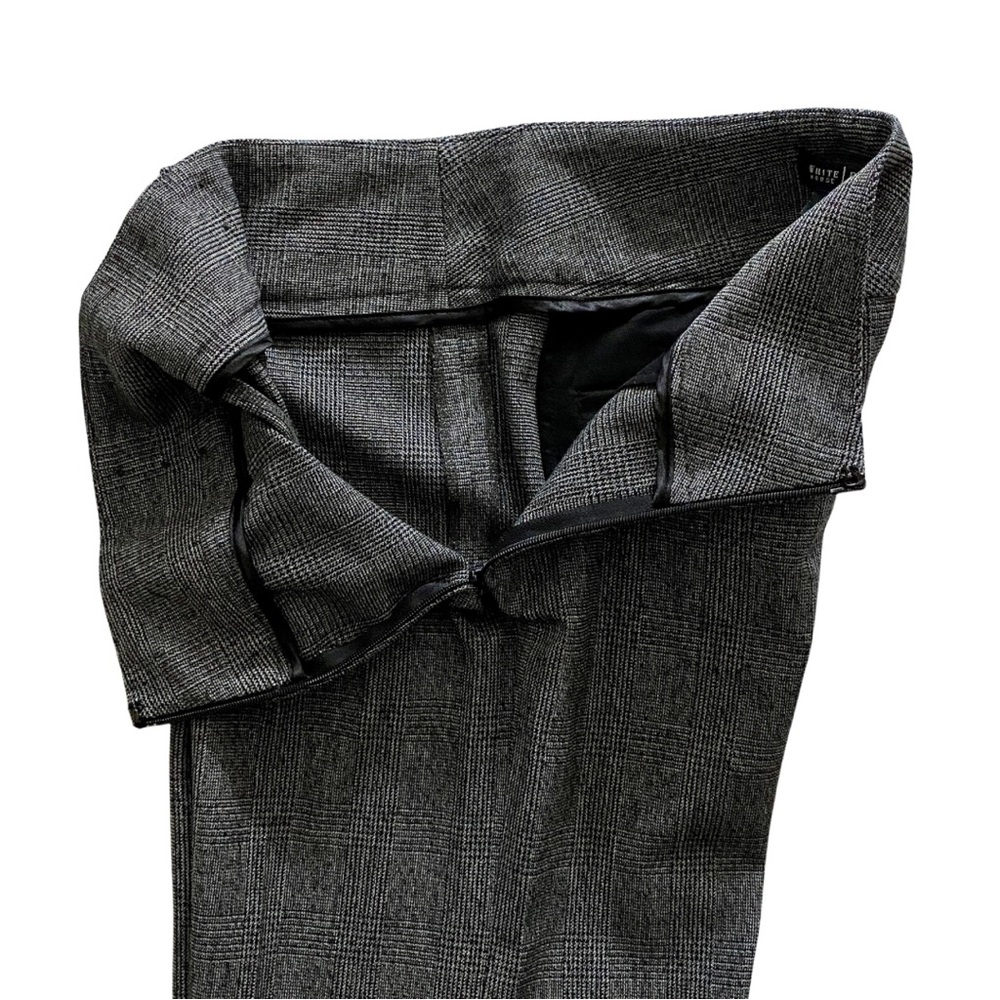 WHBM Gray/Black Plaid Wide Leg Trouser Pants- Front Sailor Buttons (size 0) - Picture 6 of 16